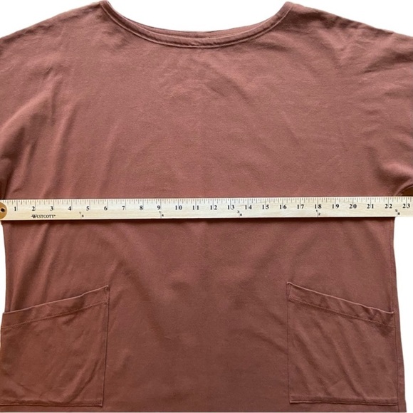 Eileen Fisher Harvest Orange Organic Cotton Stretch Long Tunic - Picture 5 of 11